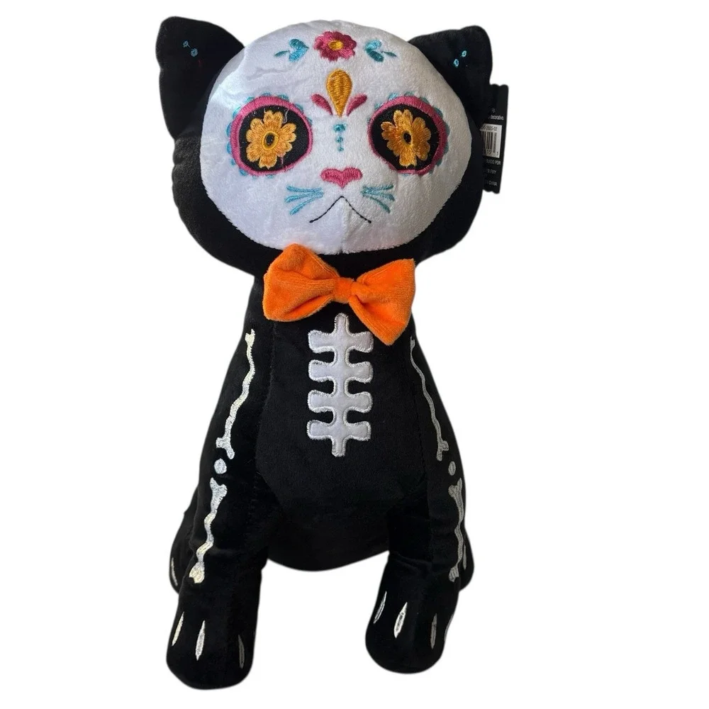 Day of The Dead‎ Halloween Black Cat Plush Sugar Skull Animal NWT by Ashland 15